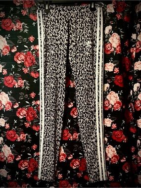 adidas Leopard-Print Leggings with White Side Stripes